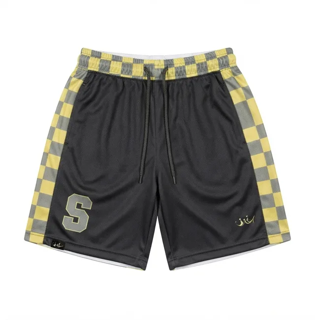 Black, Yellow & Grey Basketball Jersey, view 3