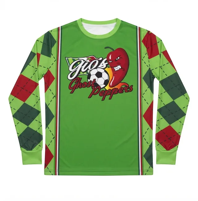 Green Diamond-Print Long-Sleeve Custom Shirt, reference view