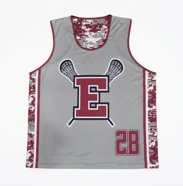 Grey & Maroon Lacrosse Jersey, reference view