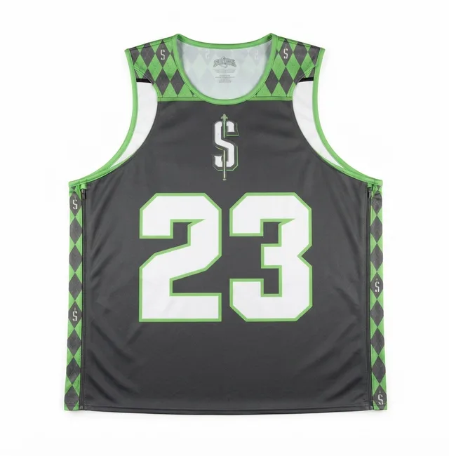 Charcoal & Green Lacrosse Jersey, reference view