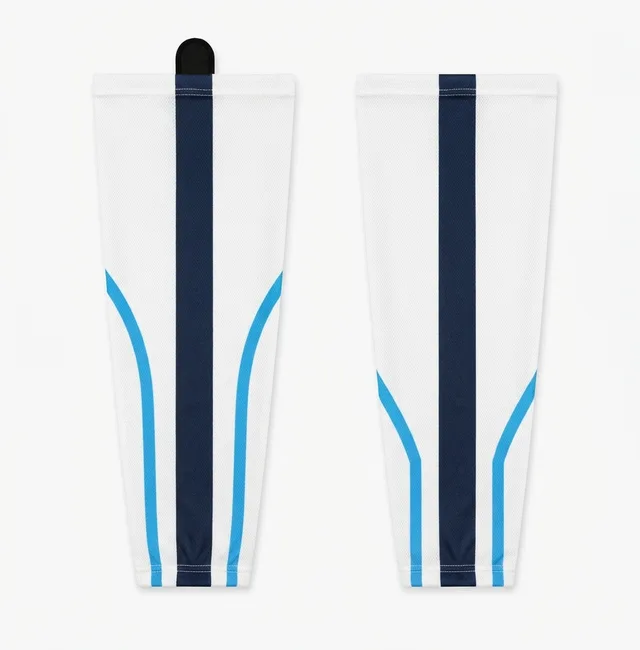 White, Navy & Blue Ice Hockey Socks