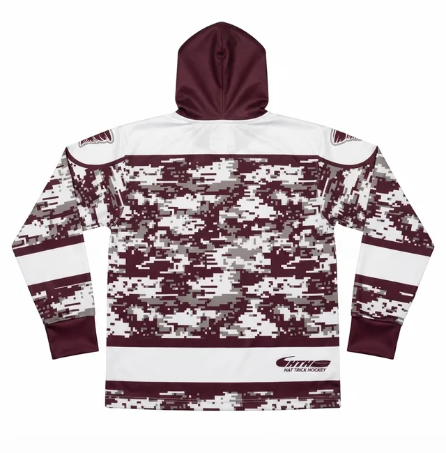 Maroon & White Custom Hoodie, view 2