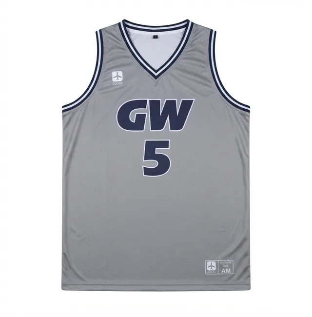 Grey, Navy & White Basketball Jersey, reference view