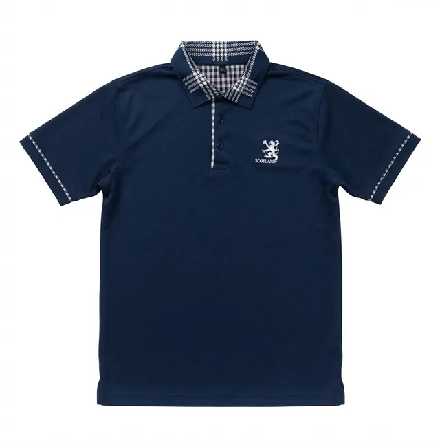 Navy & Pale Grey Casual Polo Shirt