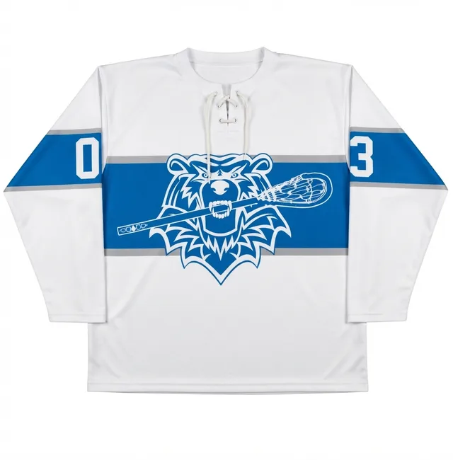 White & Blue Ice Hockey Jersey, reference view