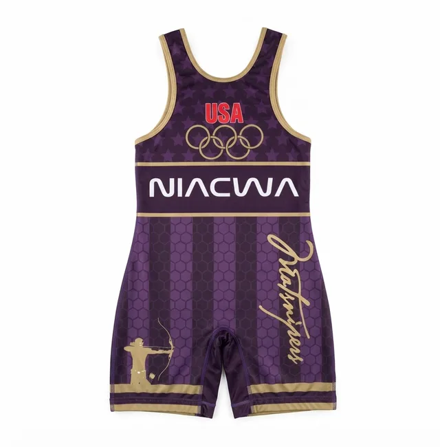 Purple & Gold Wrestling Singlet