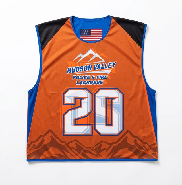Blue, Orange & Black Lacrosse Jersey, view 4